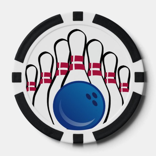 ボウリングデザインのポーカーチップ ポーカーチップ (正面)