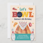 ボウリングバースデーパーティーの招待状 Let's Bowl 招待状 (正面)