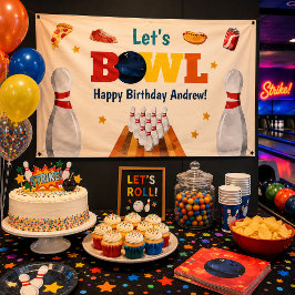 ボウリングバースデーパーティーバナー Let's Bowl 横断幕