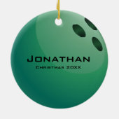 ボウリングパーソナライズされたボールオーナメント セラミックオーナメント (裏面)