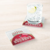 ボウリングパーソナライズされたボールレーンズピンレトロリーグ ガラスコースター (アングル)