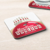 ボウリングパーソナライズされたボールレーンズピンレトロリーグ コースター (左側)