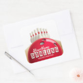 ボウリングパーソナライズされたボールレーンズピンレトロリーグ スクエアシール (封筒)