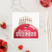 ボウリングパーソナライズされたボールレーンズピンレトロリーグ スタンダードカクテルナプキン (インサイチュ)