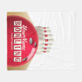 ボウリングパーソナライズされたボールレーンズピンレトロリーグ フリースブランケット (正面(横))