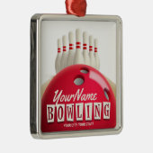 ボウリングパーソナライズされたボールレーンズピンレトロリーグ メタルオーナメント (右)