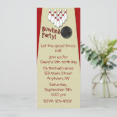ボウリングパーティーの招待状 招待状 (スタンド正面)
