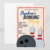 ボウリングパーティー招待状2 招待状 (正面/裏面)