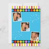 ボウリングパーティー招待状 - 裏に3枚の写真 招待状 (裏面)