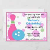 ボウリングパーティー - ガール 招待状 (正面)