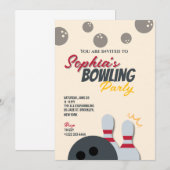 ボウリングパーティ招待状6 招待状 (正面/裏面)