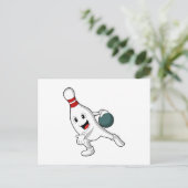 ボウリングピンとボウリングボール ポストカード (スタンド正面)