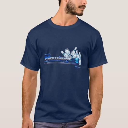 ボウリングピンとボール Tシャツ (正面)