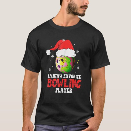 ボウリングプレーヤー クリスマスボウリング  Xmas Tシャツ (正面)