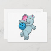 ボウリングボーリングでゾウ ポストカード (正面/裏面)