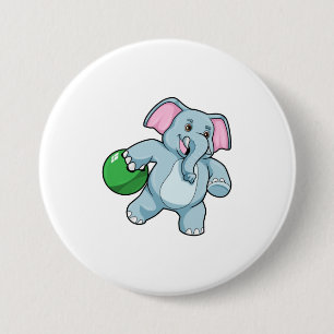 ボウリングボーリングでゾウ 缶バッジ