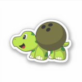 ボウリングボーリングで亀 シール (正面)