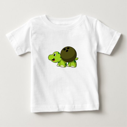 ボウリングボーリングで亀 ベビーTシャツ (正面)