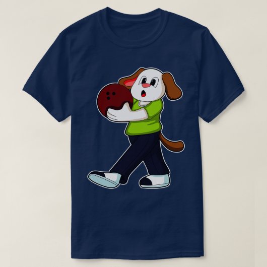 ボウリングボーリングで犬1 Tシャツ (デザイン正面)