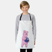 ボウリングボーリングで豚 エプロン (着用した状態)