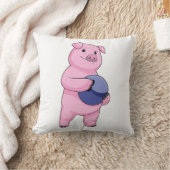 ボウリングボーリングで豚 クッション (ブランケット)