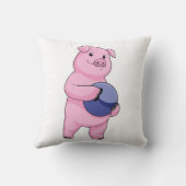 ボウリングボーリングで豚 クッション (裏面)