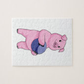 ボウリングボーリングで豚 ジグソーパズル (横)