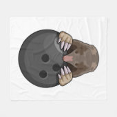 ボウリングボーリング付きモグラ フリースブランケット (正面(横))