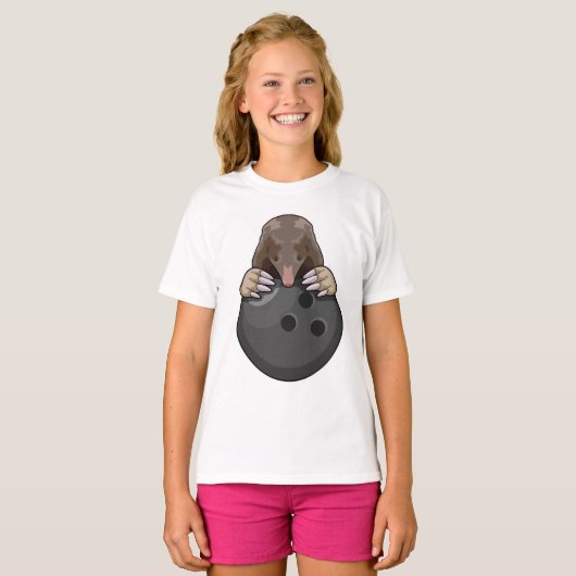 ボウリングボーリング付きモグラ Tシャツ (正面フル)