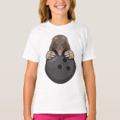 ボウリングボーリング付きモグラ Tシャツ (正面)