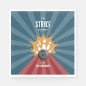 ボウリングボールが何らかのおもしろい子供の誕生日を打つ スタンダードランチョンナプキン (正面)