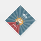 ボウリングボールが何らかのおもしろい子供の誕生日を打つ スタンダードランチョンナプキン (角)