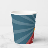 ボウリングボールが何らかのおもしろい子供の誕生日を打つ 紙コップ (正面)