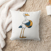 ボウリングボールでボーリングにコウノトリ クッション (ブランケット)