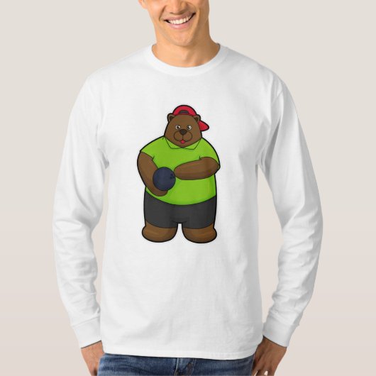 ボウリングボールでボーリングに耐える Tシャツ (正面)