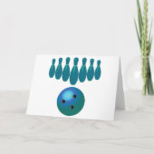 ボウリングボールとピンおもしろいスポーツ カード (正面)