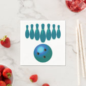 ボウリングボールとピンおもしろいスポーツ スタンダードカクテルナプキン (インサイチュ)