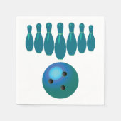 ボウリングボールとピンおもしろいスポーツ スタンダードカクテルナプキン (正面)