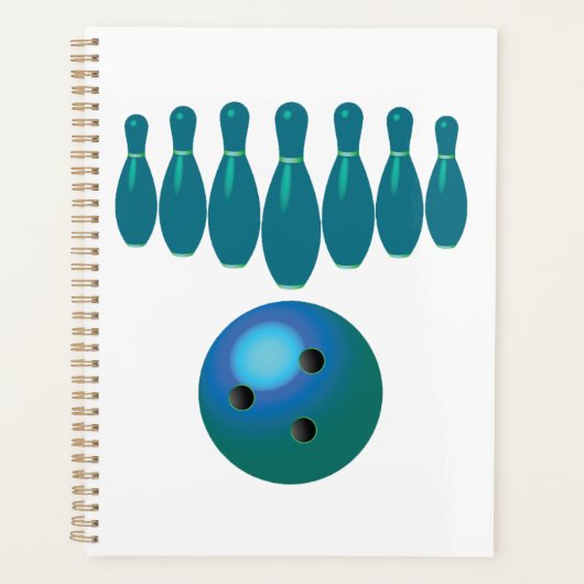ボウリングボールとピンおもしろいスポーツ プランナー手帳 (正面)