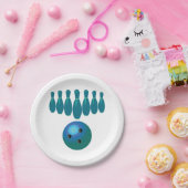 ボウリングボールとピンおもしろいスポーツ ペーパープレート (パーティー)