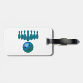 ボウリングボールとピンおもしろいスポーツ ラゲッジタグ (裏面横)