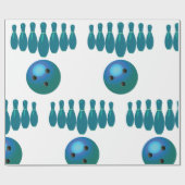 ボウリングボールとピンおもしろいスポーツ ラッピングペーパー (フラット)