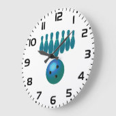 ボウリングボールとピンおもしろいスポーツ ラージ壁時計 (傾斜)