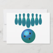 ボウリングボールとピンおもしろいスポーツ 招待状 (正面)