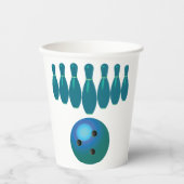 ボウリングボールとピンおもしろいスポーツ 紙コップ (正面)