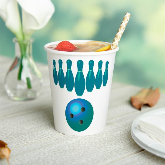 ボウリングボールとピンおもしろいスポーツ 紙コップ