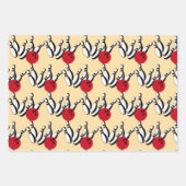 ボウリングボールとピンのデザイン ラッピングペーパーシート (正面3)