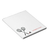 ボウリングボールとピンカスタムの ノートパッド (アングル)