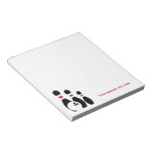 ボウリングボールとピンカスタムの ノートパッド (アングル)