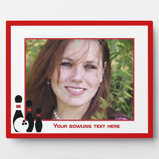 ボウリングボールとピンカスタムの フォトプラーク (正面)